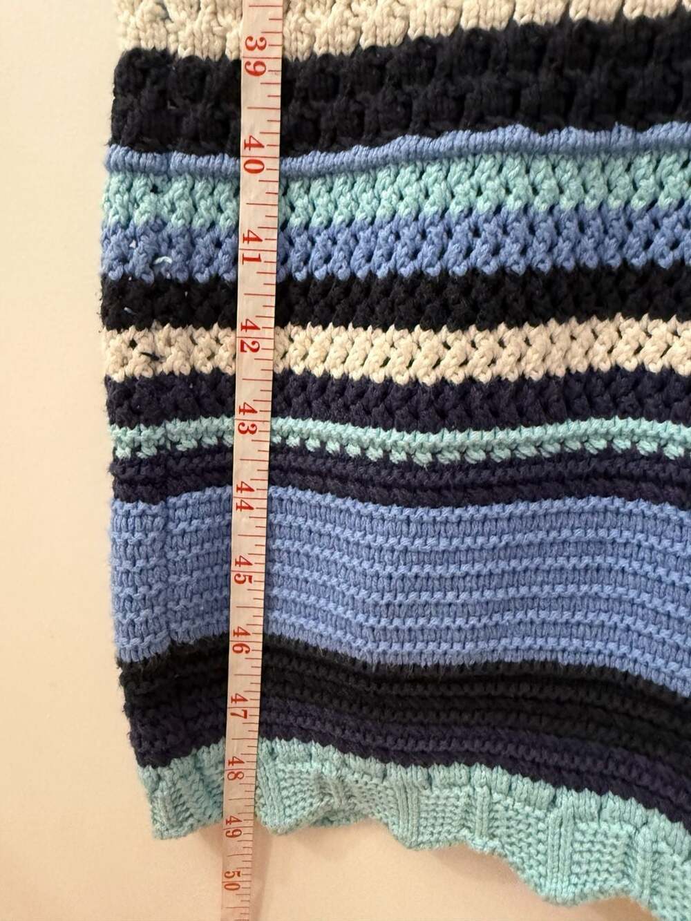Haute Hippie Style Women's Blue Multi-Color Striped Crochet Knit Sleeveless Body - Picture 8 of 10